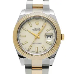 USED ROLEX DATEJUST II 116333 IVORY CASE SIZE 41×41MM MEN'S WATCH #51212