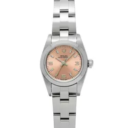 USED ROLEX OYSTER PERPETUAL 76080 PINK CASE SIZE 24×24MM LADIES WATCH #51612