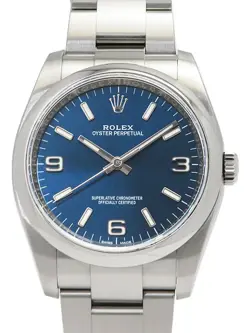 USED ROLEX OYSTER PERPETUAL 116000 BLUE CASE SIZE 36MM MEN'S WATCH #511512