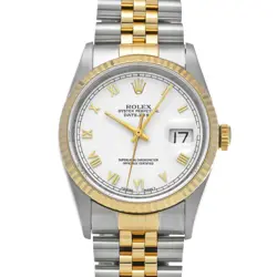 USED ROLEX DATEJUST 16233 WHITE CASE SIZE 36×36MM MEN'S WATCH #5516412