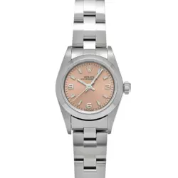 USED ROLEX OYSTER PERPETUAL 76080 PINK CASE SIZE 24×24MM LADIES WATCH #52612