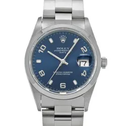 USED ROLEX OYSTER PERPETUAL DATE 15200 BLUE MEN'S WATCH #511812