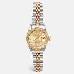 ROLEX CHAMPAGNE JUBILEE DIAMOND 18K YELLOW GOLD STAINLESS STEEL DATEJUST 69173