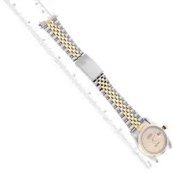 ROLEX DATEJUST STEEL YELLOW GOLD IVORY ROMAN DIAL MENS WATCH 16233