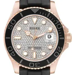 ROLEX YACHTMASTER 40MM ROSE GOLD DIAMOND DIAL MENS WATCH 116655 BOX CARD