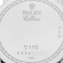 ROLEX CELLINI CLASSIC WHITE GOLD IVORY ANNIVERSARY DIAL MENS WATCH 5115
