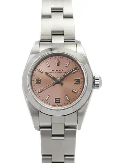 USED ROLEX OYSTER PERPETUAL 76080 PINK CASE SIZE 24MM LADIES WATCH #55612