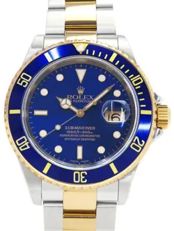 USED ROLEX SUBMARINER DATE BLUE SUB 16613LB BLUE MEN'S WATCH #511212