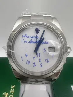 ROLEX DATEJUST 41 126300 WHO CARES I'M ALREADY LATE BLUE DIAL & HANDS W/NEW CARD
