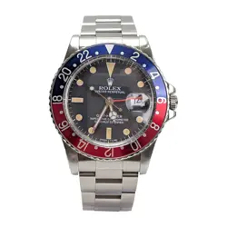 ROLEX 16750 GMT-MASTER PEPSI PATINA 40MM OYSTER WATCH 1979