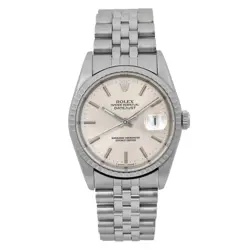 ROLEX DATEJUST 36MM STEEL SILVER DIAL AUTOMATIC MEN'S WATCH 16220