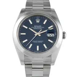 ROLEX DATEJUST 41 BLUE DIAL STEEL OYSTER WATCH 126300