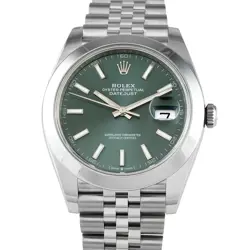 ROLEX DATEJUST 41 MINT GREEN DIAL STEEL JUBILEE WATCH 126300