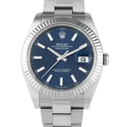ROLEX DATEJUST 41 BLUE DIAL OYSTER WATCH 126334
