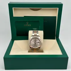 ROLEX DATEJUST 126301 41 STEEL 18K ROSE GOLD SUNDUST DIAL MENS WATCH 2023