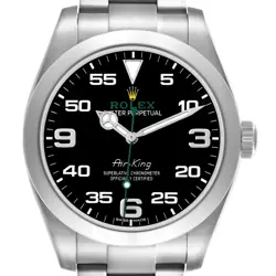 ROLEX AIR KING GREEN HAND STEEL MENS WATCH 116900 BOX CARD