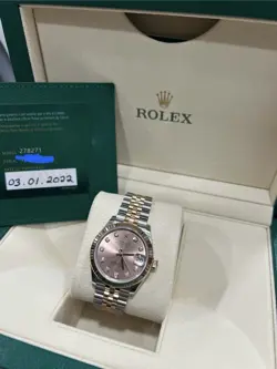 ROLEX DJ31 278271 ROSE GOLD & STAINLESS STEEL DIAMOND DIAL FLUTED JUBILEE