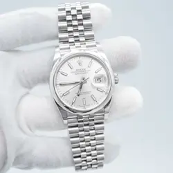 ROLEX DATEJUST 36MM 126200 SILVER DIAL DOMED JUBILEE BOX & PAPERS 2025