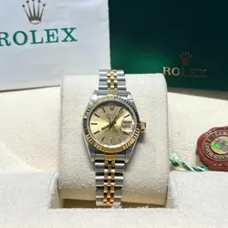 ROLEX 69173 LADY-DATEJUST 26MM STEEL YELLOW GOLD CHAMPAGNE DIAL JUBILEE 1991