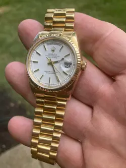 1989 MEN’S ROLEX 18K YELLOW GOLD PRESIDENT DAY DATE 18238 WATCH W/ PAPERS