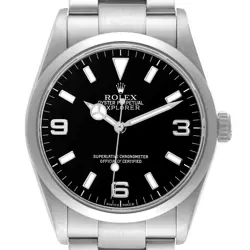 ROLEX EXPLORER I BLACK DIAL STEEL MENS WATCH 114270 BOX PAPERS
