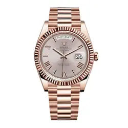 ROLEX DAY-DATE 40 WATCH 40MM SUNDUST ROMAN NUMERALS DIAL ROSE GOLD