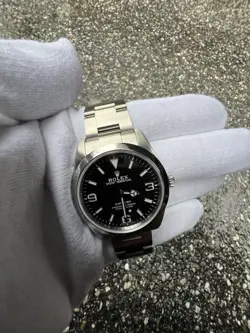 ROLEX EXPLORER I 39MM MK2 FULL LUME STEEL WATCH 214270 BOX+PAPERS BLACK