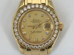 ROLEX 69298 MASTERPIECE 29MM 18K YELLOW GOLD DIAMOND DIAL/BEZEL WATC (AP1139237)