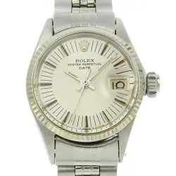 ROLEX DATE 6517 STAINLESS STEEL SWISS MADE SILVER DIAL LADIES FROM JAPAN W0513