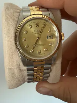 ROLEX DATEJUST 16233 GOLD AND SILVER JUBILEE BRACELET WITH AM DIAMONDS - NO B/P