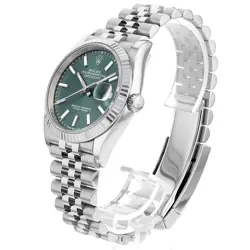 ROLEX DATEJUST 36 126234 MINT GREEN BAR 5 ROW JUBILEE 385526