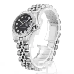 ROLEX DATEJUST 10P DIAMOND 1794G BLACK D 349657