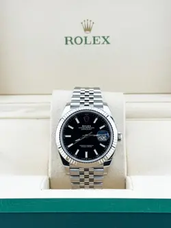 ROLEX DATEJUST 41 126334 BLACK DIAL 18K GOLD STAINLESS STEEL JUBILEE BAND