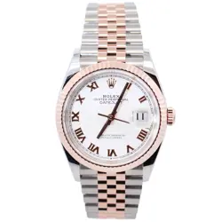 ROLEX DATEJUST 36MM WHITE DIAL WATCH 126231 ROSE GOLD