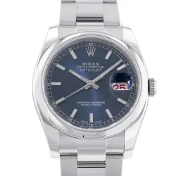 ROLEX DATEJUST 36MM STAINLESS STEEL BLUE DIAL 116200
