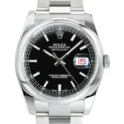 ROLEX DATEJUST MEN'S WATCH 116200 BLACK STAINLESS STEEL