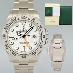 2025 RSC PAPERS MINT ROLEX EXPLORER II 216570 POLAR WHITE DIAL STEEL 42MM WATCH