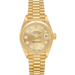 ROLEX PRESIDENT DATEJUST YELLOW GOLD DIAMOND LADIES WATCH 69178 BOX PAPERS