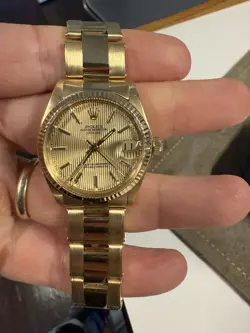 ROLEX 31MM 18K YELLOW GOLD OYSTER PERPETUAL DATEJUST 6287 MIDSIZE 1980S