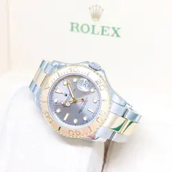 ROLEX 35MM 18K HALF YELLOW GOLD GREY DIAL YACHTMASTER REF: 68623 (T SERIES)