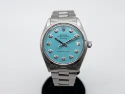 $13K ROLEX AIRKING BLUE TIFFANY & CO DIAMOND SS 34MM MENS LADIES WATCH SERVICED