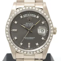 ROLEX DAY-DATE DIAMOND WITH BOX 1 YEAR WARRANTY AND FINISHING COMPLETED WHITE