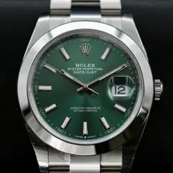 ROLEX DATEJUST GREEN DIAL SMOOTH BEZEL OYSTER 41MM AUTOMATIC- 126300