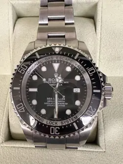 ROLEX BLACK DIAL DEEP SEA  44MM PRE-OWNED NO CARD WITH BOX ￼