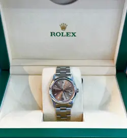 ROLEX AIRKING - SMOOTH BEZEL - OYSTER BRACELET - PINK DIAL.