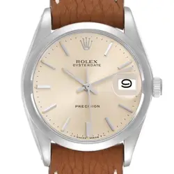 ROLEX OYSTERDATE PRECISION STEEL VINTAGE SILVER DIAL MENS WATCH 6694