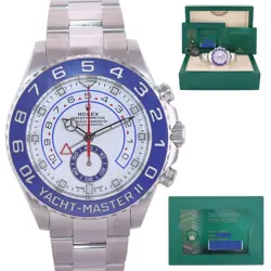 2022 NEW PAPERS ROLEX YACHT-MASTER 2 NEW MERC HANDS STEEL BLUE 116680 WATCH BOX