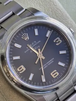 ROLEX OYSTER PERPETUAL AIR-KING 114200   BLUE DIAL COMPLETE SET 