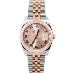 ROLEX DATEJUST 36MM PINK DIAL WATCH 116201 ROSE GOLD