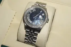 ROLEX DATEJUST 3CT DIAMOND BEZEL & DIAL ROMAN MOP WHITE GOLD SS JUBILEE 36MM